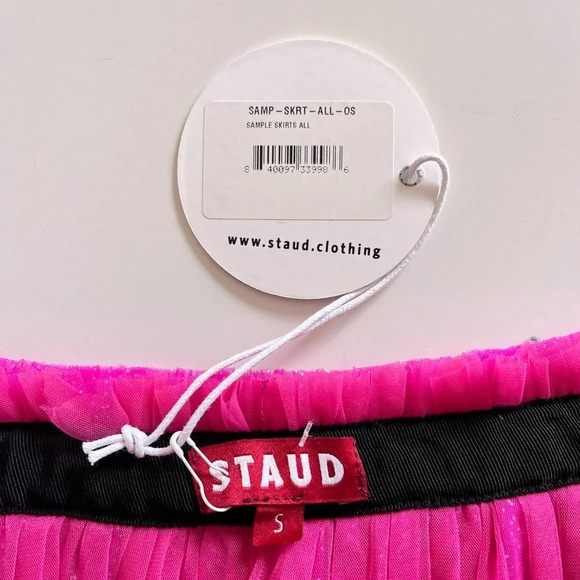 NWT Staud Hot Pink Tulle Poppy Maxi Skirt Size Small - Picture 6 of 7